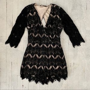 Ark & Co Black Lace Jumpsuit